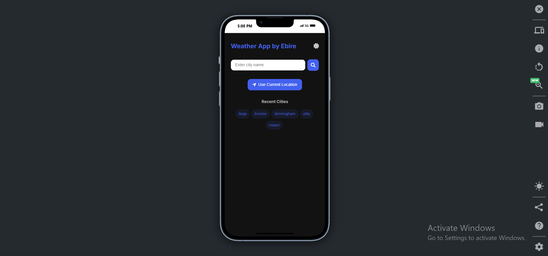 Mobile Responsive View